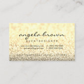 Glitter Gele Glans Sparkle Visitekaartje (Achterkant)
