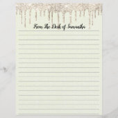 Glitter-gelinkt Briefpapier op maat (Voorkant)