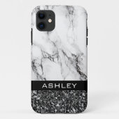 Glitter, gemarmerd en zwart Case-Mate iPhone case (Achterkant)