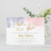 Glitter Gender onthullen Roze en Donkerblauw (Staand voorkant)