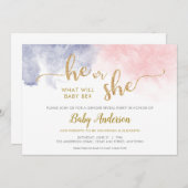 Glitter Gender onthullen Roze en Donkerblauw (Voorkant / Achterkant)