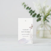 Glitter geperste bloemen Minimale eenvoudige prijs Visitekaartje (Staand voorkant)