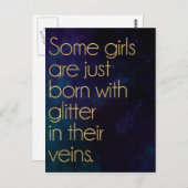 Glitter Girl Quote Briefkaart (Voorkant / Achterkant)