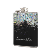 Glitter Girly Custom Name Monogram Heupfles (Links)