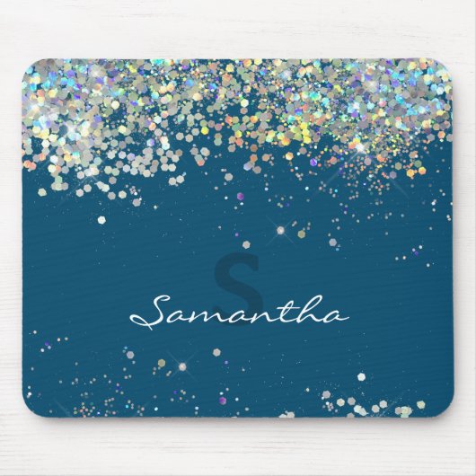 Glitter Girly Custom Name Muismat (Voorkant)
