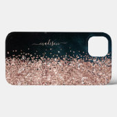 Glitter Girly Modern Sparkle Sweet 16 Gold Black Case-Mate iPhone Case (Achterkant (horizontaal))