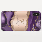 Glitter Girly Roos Gold Paars Stijlvol Case-Mate iPhone Case (Achterkant (horizontaal))