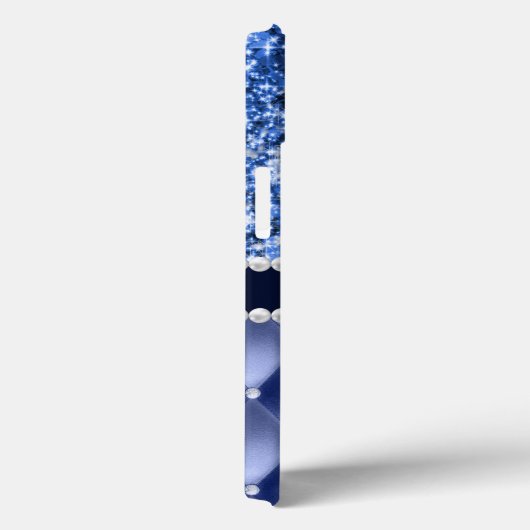 Glitter Girly Sparkle Luxury Navy Blue Case-Mate iPhone Case (Achterkant / Rechts)