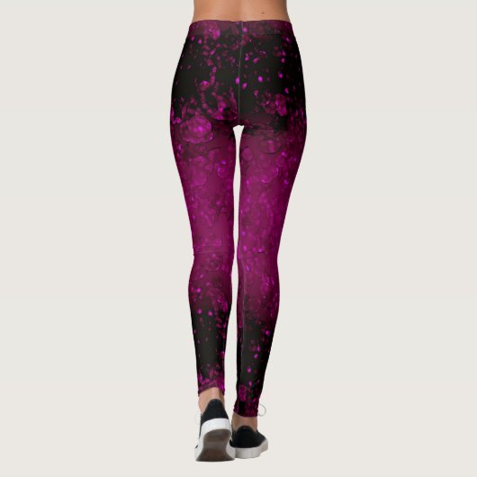 Glitter gladde naadloze confetti roze donker leggings (Achterkant)