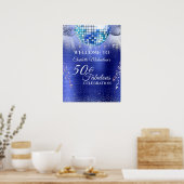 Glitter Glam 50 en Fabulous Blue Disco Ball Poster (Keuken)