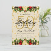 Glitter Glam 50th Birthday Invi Kaart (Staand voorkant)