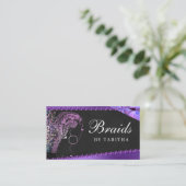 Glitter Glam Abstract Modern Hair Braiding Salon B Visitekaartje (Staand voorkant)