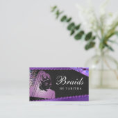 Glitter Glam Abstract Modern Hair Braiding Salon Visitekaartje (Staand voorkant)