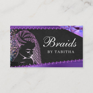 Glitter Glam Abstract Modern Hair Braiding Salon Visitekaartje
