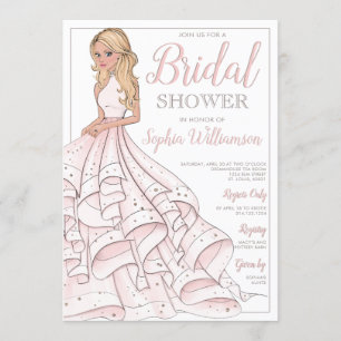Glitter Glam Blonde Bride Vrijgezellenfeest Kaart