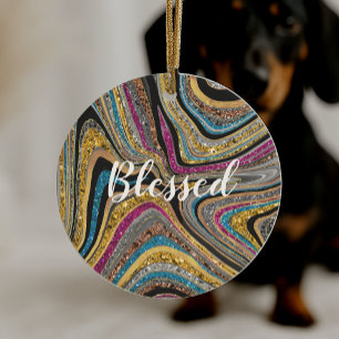 Glitter Glam glinsterende meisjesachtige marmeren Keramisch Ornament