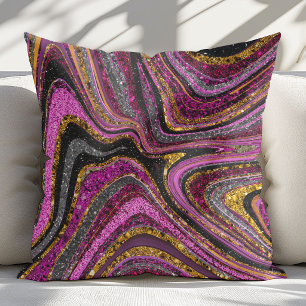 Glitter glam glitter meisjesachtige marmeren kunst kussen