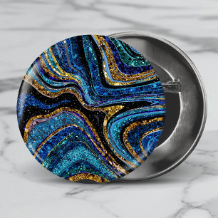 Glitter glam glitter meisjesachtige marmeren kunst ronde button 5,7 cm