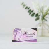 Glitter Glam Modern Hair Braiding Salon Visitekaartje (Staand voorkant)