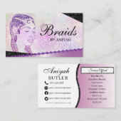 Glitter Glam Modern Hair Braiding Salon Visitekaartje (Voorkant / Achterkant)