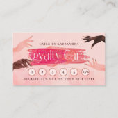 Glitter Glam Nail Art Manicure Salon Loyalty Visitekaartje (Voorkant)