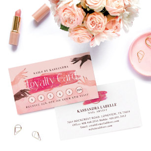 Glitter Glam Nail Art Manicure Salon Loyalty Visitekaartje