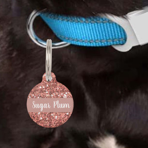  Glitter Glam Pet Dog Cat Lost ID Roos Gold Huisdierpenning