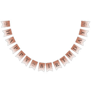 Glitter Glam Sweet 16 Roos Gouden Glitter Verjaard Vlaggetjes