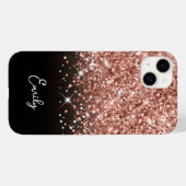 Glitter Glam, zwart en Roos Case-Mate iPhone Case (Achterkant (horizontaal))