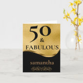 Glitter Glitter 50 & Fabulous Birthday Kaart (Gele Bloem)