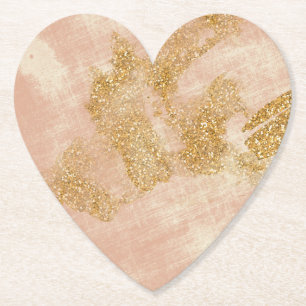 *~* Glitter Glitter Distress Golden Roze Kartonnen Onderzetters