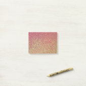 Glitter Glitter-goudroze textuur Post-it® Notes (Op bureau)