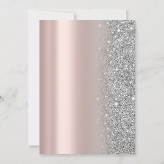 Glitter Glitter Jurk Rose Goud Sweet 16 Kaart (Achterkant)