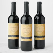 Glitter glitter met hart wijn etiket (Flessen)