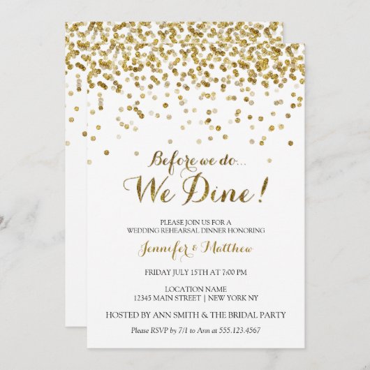 Glitter Glitter voor we een repetitief diner doen Kaart (Voorkant / Achterkant)