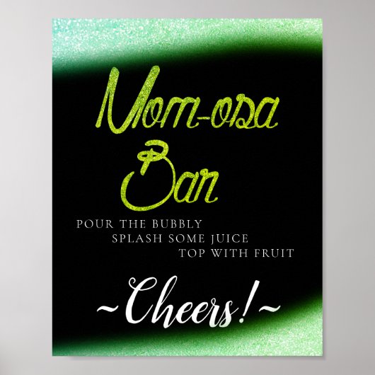 Glitter Glow Minimal Simple Mimosa Bar Bord Poster (Voorkant)