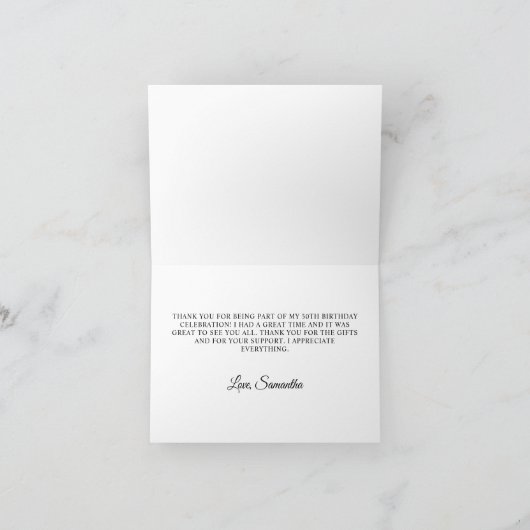 Glitter Gold 50ste verjaardag viering Bedankkaart (Binnen)