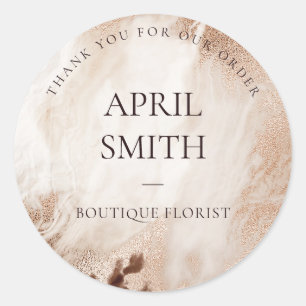 Glitter Gold Agate Marble Hartelijk dank voor uw b Ronde Sticker