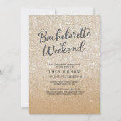 Glitter Gold Bachelorette Weekend Uitnodiging (Voorkant)