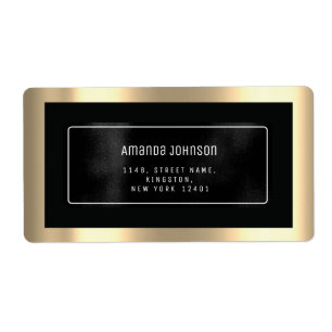 Glitter Gold Black Metal RSVP Framed Boutique Etiket