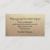 Glitter Gold & Black Nail Technician Visitekaartje (Achterkant)