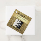 Glitter Gold Black & White 50e verjaardag Dank u Bedankjes Labels (In situ)