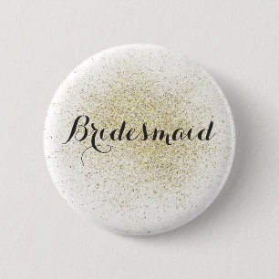 Glitter Gold Bridesmaid Button