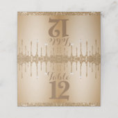 Glitter Gold Drips Champagne Beige bruiloft (Buitenkant ongevouwen)