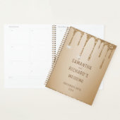 Glitter Gold Drips Champagne Beige bruiloft Planner (Display)
