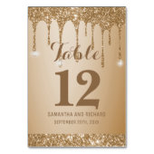 Glitter Gold Drips Champagne Beige Kaart (Voorkant)