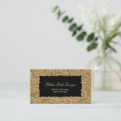 Glitter Gold Elegance Visitekaartjes (Staand voorkant)
