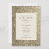 Glitter Gold en Ivory Wedding Kaart (Voorkant)