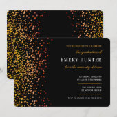 Glitter Gold en Oranje Afstuderen Kaart (Voorkant / Achterkant)