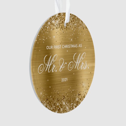 Glitter Gold Foil Notre premier Noël (devant)